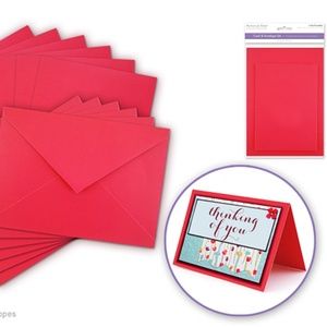 6 Blank Cards + 6 Envelopes A6 Red 4.5"x6" Inches